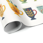 Papier Cadeau Tasses à café (Coin rond)
