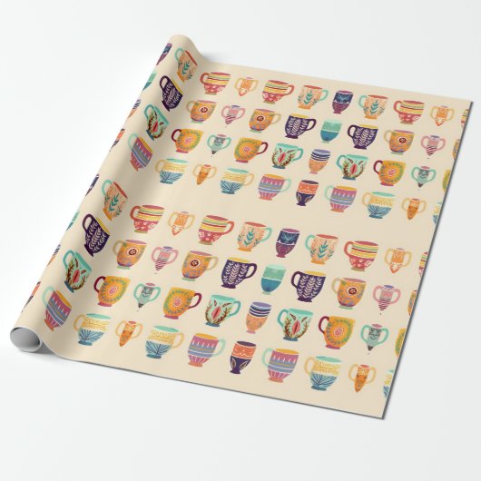 Papier Cadeau Tasses à café (Déroulé)