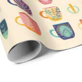 Papier Cadeau Tasses à café (Coin rond)