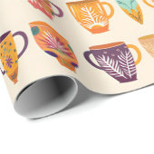 Papier Cadeau Tasses à café (Coin rond)