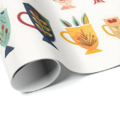 Papier Cadeau Tasses à café (Coin rond)