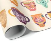 Papier Cadeau Tasses à café (Coin rond)