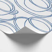 Papier Cadeau Tasses à thé d'art bleu et blanc (Coin)