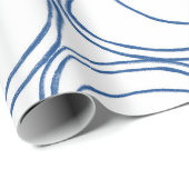 Papier Cadeau Tasses à thé d'art bleu et blanc (Coin rond)