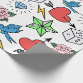 Papier Cadeau Tatouage de la vieille école (Coin)