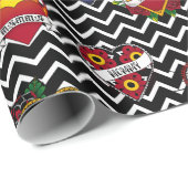 Papier Cadeau Tatouage maman Chevron blanc (Coin rond)