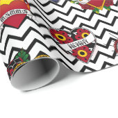 Papier Cadeau Tatouage maman Chevron noir (Coin rond)