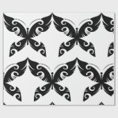 Papier Cadeau Tatouage Tribal Papier Tatouage Gras Noir Style En (Plat)
