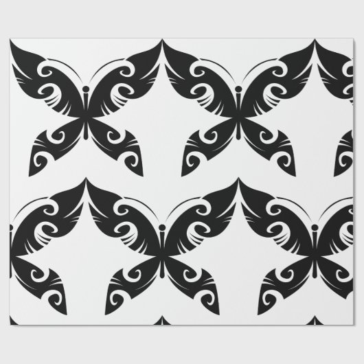 Papier Cadeau Tatouage Tribal Papier Tatouage Gras Noir Style En (Plat)