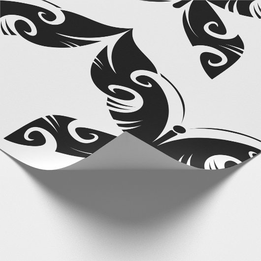 Papier Cadeau Tatouage Tribal Papier Tatouage Gras Noir Style En
