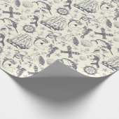 Papier Cadeau Tatouages Nautiques Ancien Voilier Motivés (Coin)