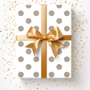 Papier Cadeau Taupe Beige Brown Pois Motif