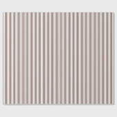 Papier Cadeau Taupe brun et blanc bonbons rayures (Plat)