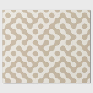 Papier Cadeau Taupe et Crème Mid Century