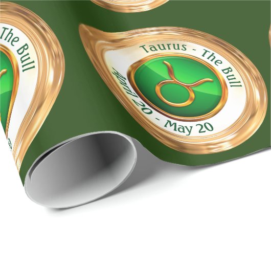 Papier Cadeau Taureau - le signe de zodiaque de Taureau (Coin rond)