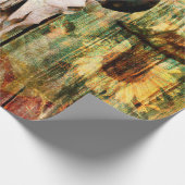 Papier Cadeau Taureau rustique Ouest Taureau Pays Tournesols (Coin)