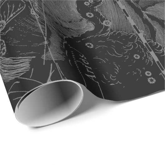 Papier Cadeau Taurus Constellation Map Hevelius 1690 (Coin rond)