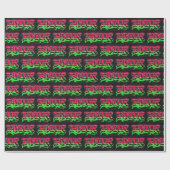 Papier Cadeau Taylor prénom nom Graffiti rouge vert (Plat)