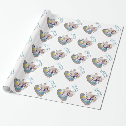 Papier Cadeau Tchiens Californien (Déroulé)