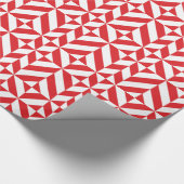 Papier Cadeau Tchry Red Geometric Deco Cube Pattern (Coin)