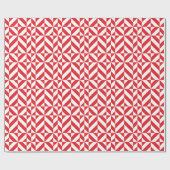 Papier Cadeau Tchry Red Geometric Deco Cube Pattern (Plat)