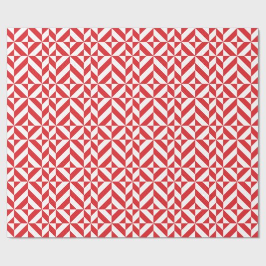 Papier Cadeau Tchry Red Geometric Deco Cube Pattern (Plat)