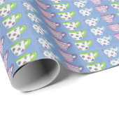 Papier Cadeau Tea Cup Tea Cup Tea Cup Tea Pot Party (Coin rond)