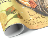 Papier Cadeau Tea Golden Ephemera Découpage d'enrobage Pap (Coin rond)