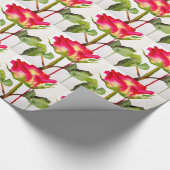 Papier Cadeau Tea hybride Rose aquarelle moderne fleurie art (Coin)