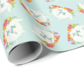 Papier Cadeau Tea Party Baby shower Merci de théière (Coin rond)