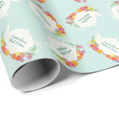 Papier Cadeau Tea Party Baby shower Teapot Spring Floral (Coin rond)