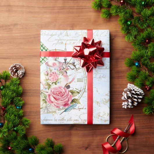 Papier Cadeau Tea Party vintage (Cadeau de vacances)