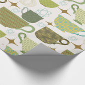 Papier Cadeau Teacup moderne couleur du milieu du siècle (Coin)