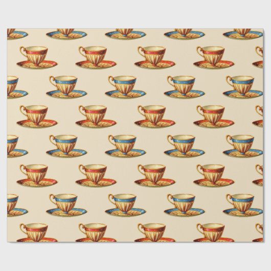 Papier Cadeau Teacups (Plat)