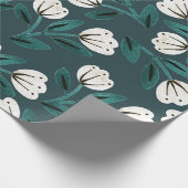 Papier Cadeau Teal et blanc floral (Coin)