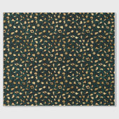 Papier Cadeau Teal et Gold Série Léopard Design 1 (Plat)