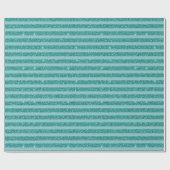 Papier Cadeau Teal Green Glitter Style Horizontal Stripes (Plat)