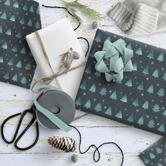 Papier Cadeau Teal ID863