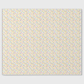 Papier Cadeau Teal Jaune Rose Orange Points Cercles (Plat)