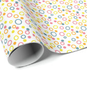 Papier Cadeau Teal Jaune Rose Orange Points Cercles (Coin rond)