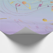 Papier Cadeau Teal & Lavender Gradient Music Notes (Coin)