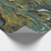 Papier Cadeau Teal, or, White and Black Oils (Coin)