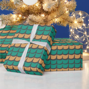 Papier Cadeau Teal Orange Abstrait