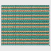Papier Cadeau Teal Orange Abstrait  (Plat)