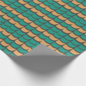 Papier Cadeau Teal Orange Abstrait (Coin)