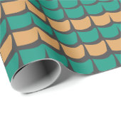 Papier Cadeau Teal Orange Abstrait  (Coin rond)