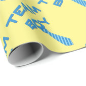Papier Cadeau Team Boy Gender Reveal Wrap (Coin rond)