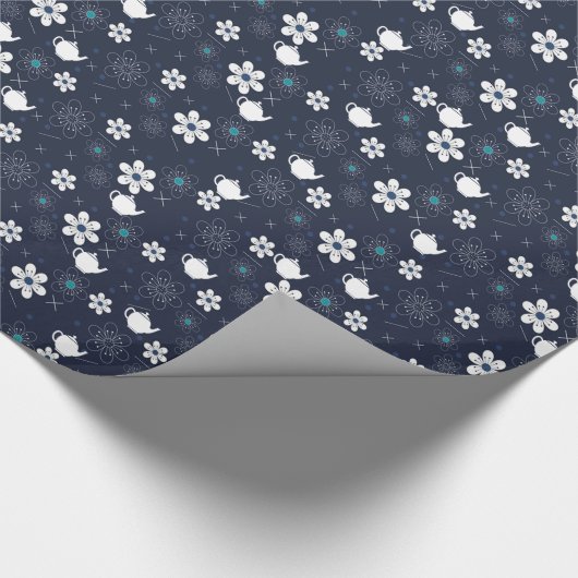 Papier Cadeau Teapots et fleurs (Coin)