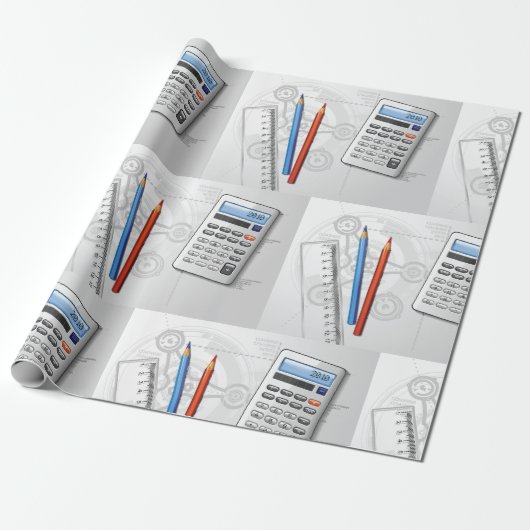 Papier Cadeau Technical Drawing Office Supplies (Déroulé)