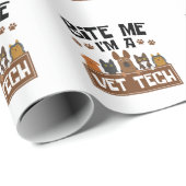 Papier Cadeau Technicien vétérinaire Bite Me Je suis technicien  (Coin rond)